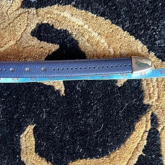 ESCADA Women’s Vintage Navy Blue Silver Buckle Belt Size 2 - Picture 13 of 16